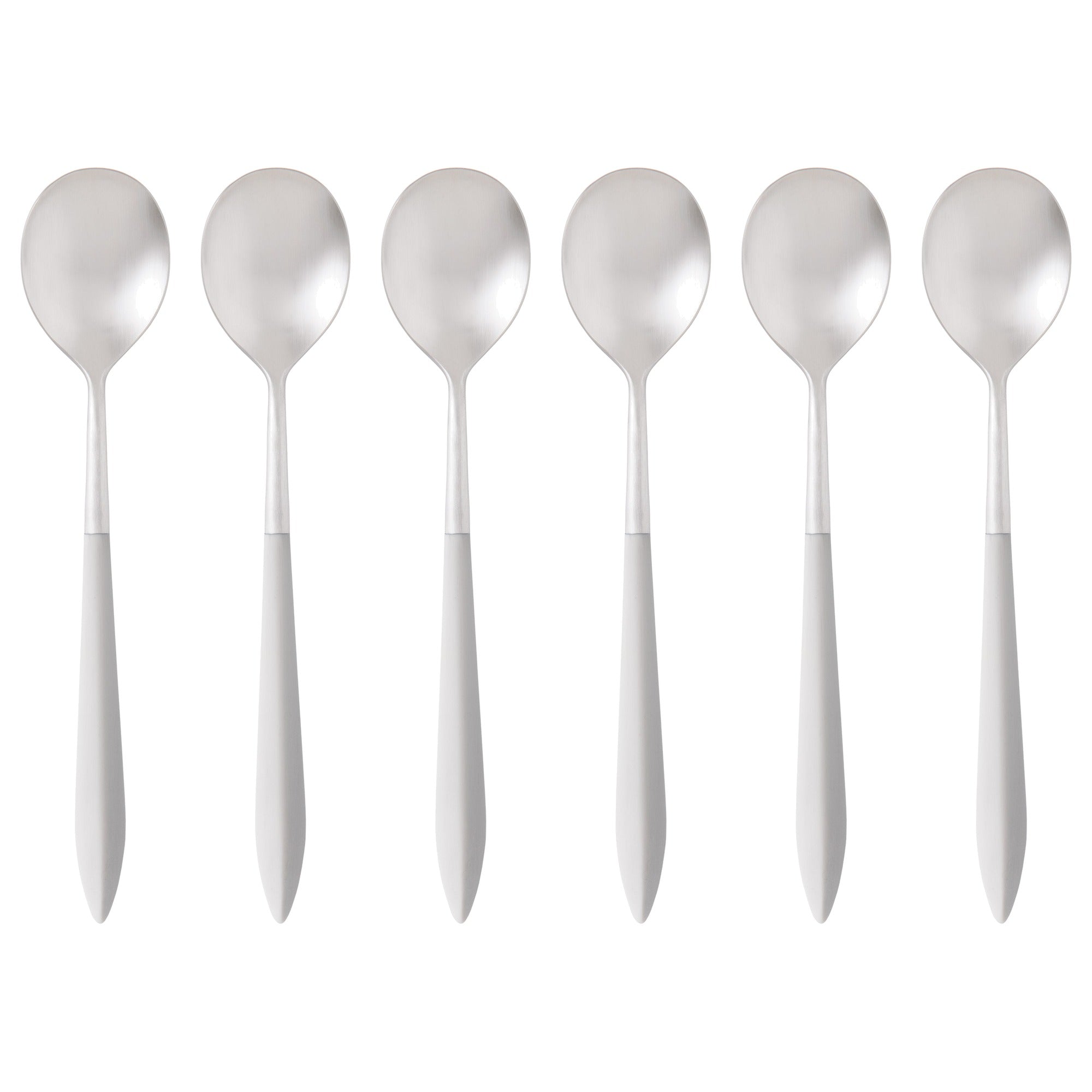 Ares Brushed Asian Rice Spoon Set, Ivory — Casa Bugatti