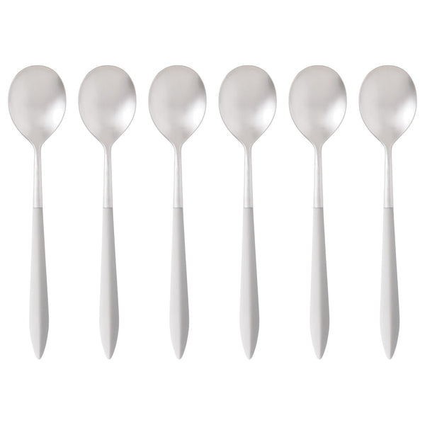 Ares Brushed Asian Rice Spoon Set, Ivory — Casa Bugatti
