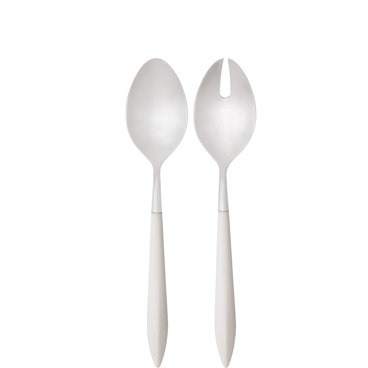 Ares Brushed 2 Piece Salad Serving Set - Ivory-Casa Bugatti USA