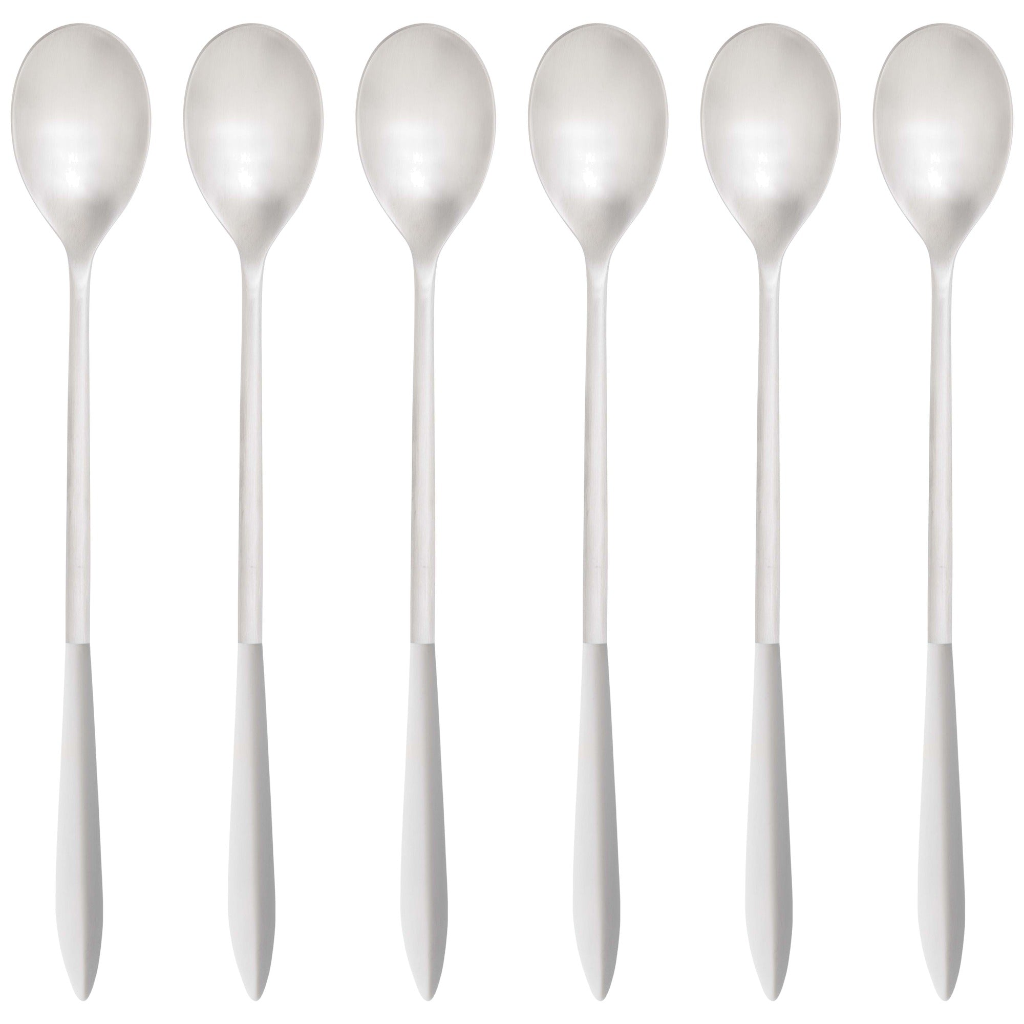 Ares Brushed Ice Tea Spoon Set, Ivory — Casa Bugatti