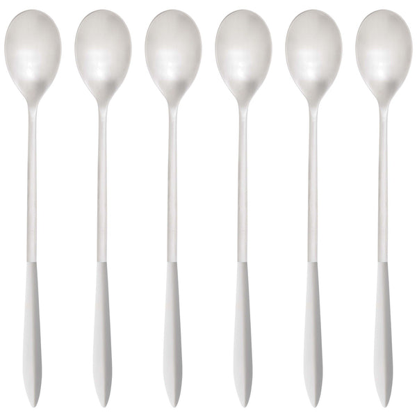 Ares Brushed Ice Tea Spoon Set, Ivory — Casa Bugatti