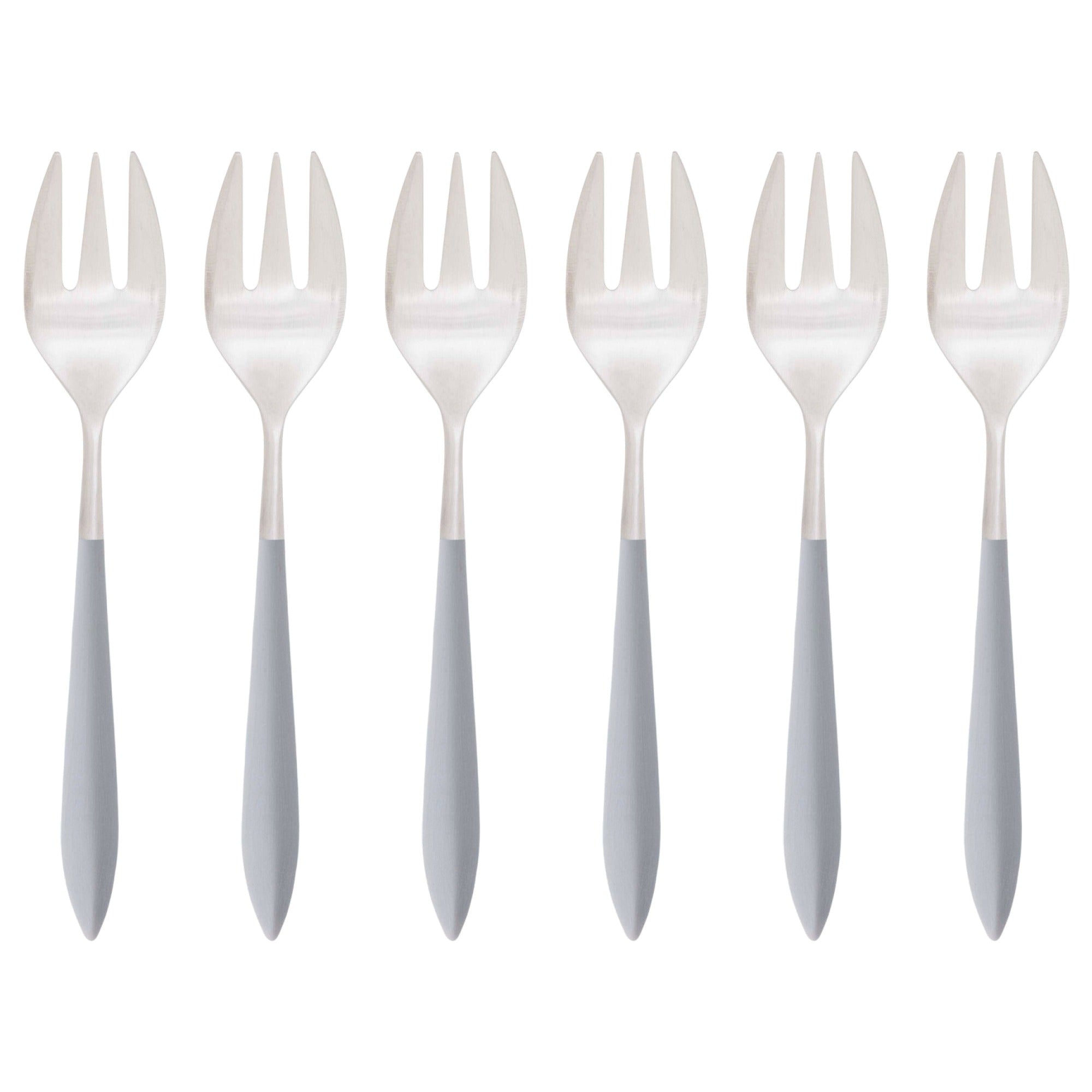 Ares Brushed Oyster Fork Set, Gray — Casa Bugatti