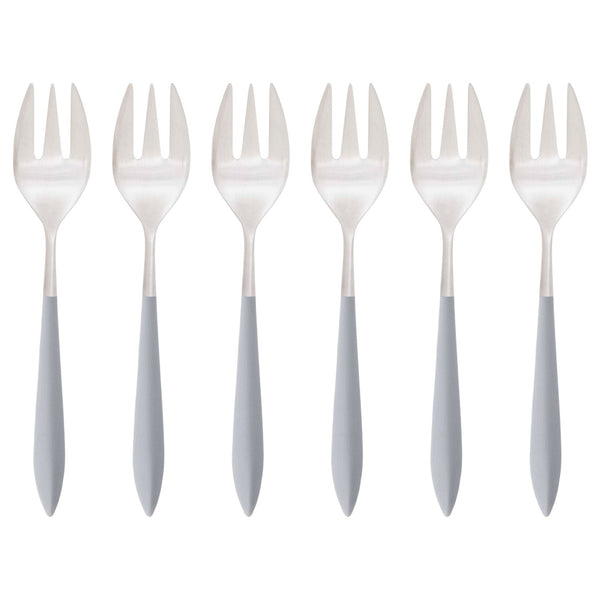 Ares Brushed Oyster Fork Set, Gray — Casa Bugatti