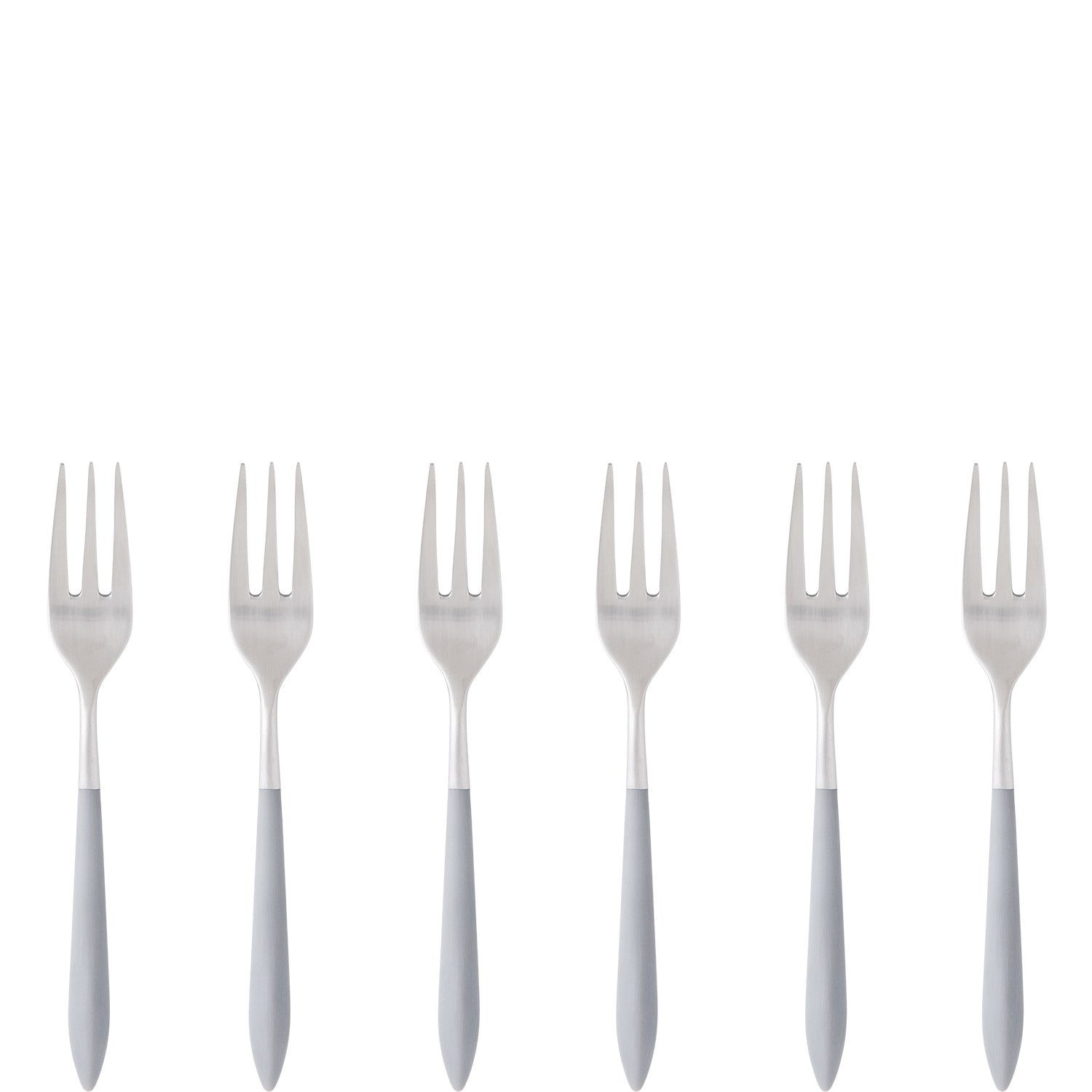 Ares Brushed Cocktail / Cake Fork Set, Gray — Casa Bugatti