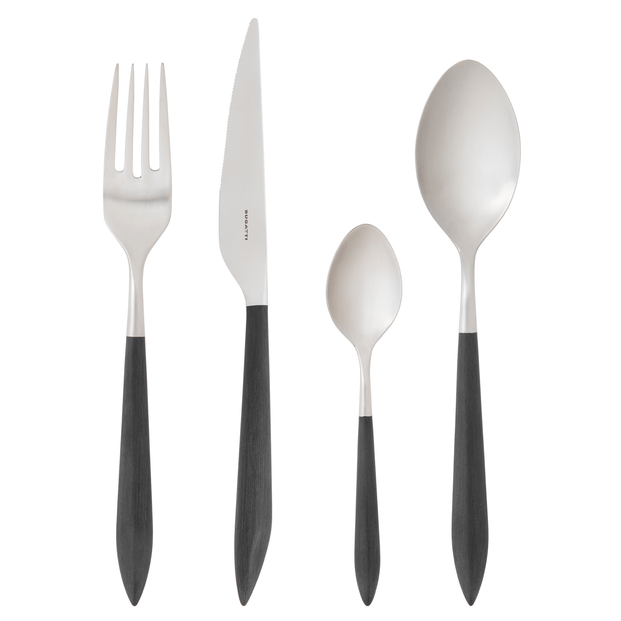 Ares  brushed  5 Piece Place setting - Black-Casa Bugatti USA