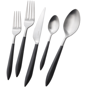 Ares  brushed  5 Piece Place setting - Black-Casa Bugatti USA
