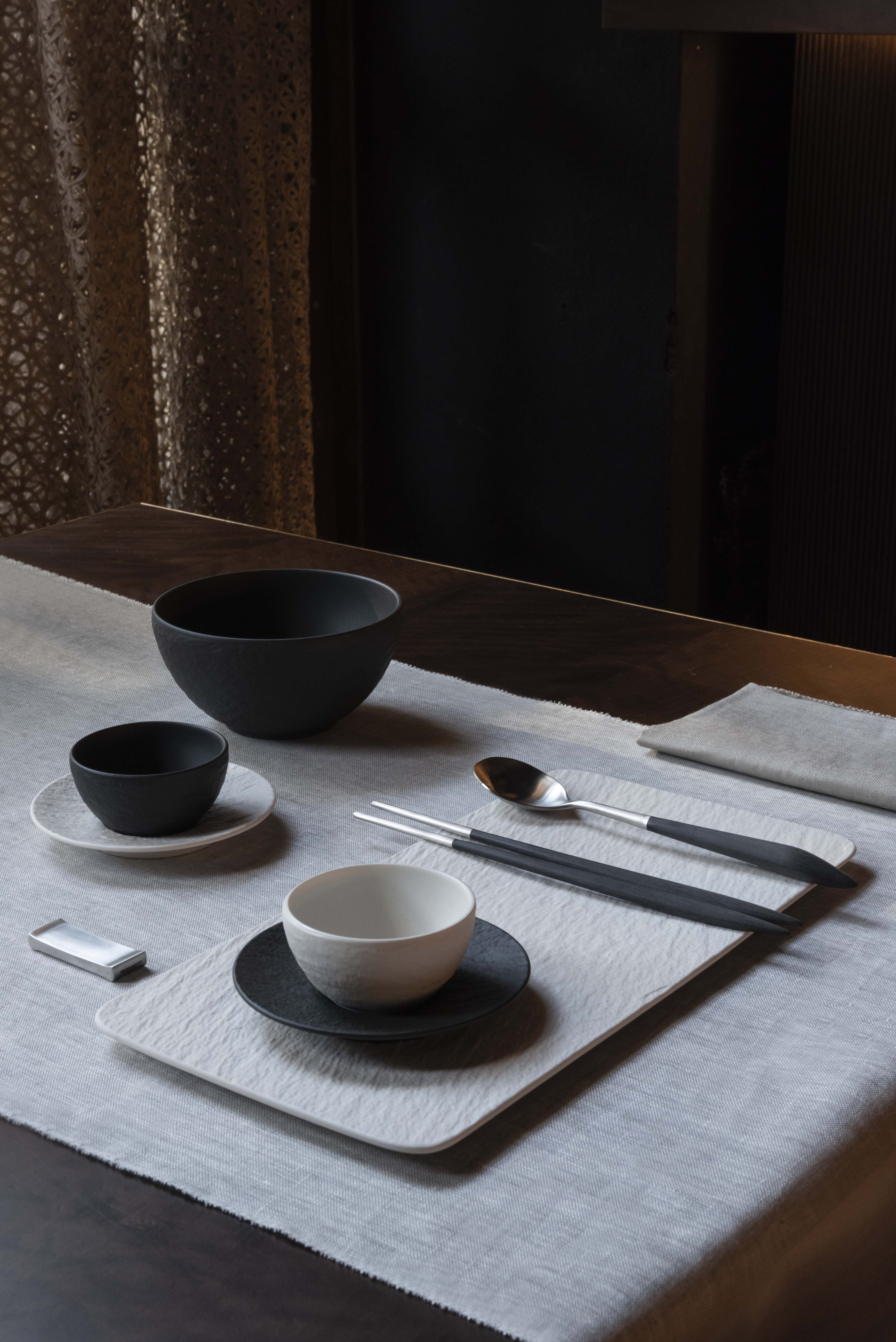 Ares Brushed Asian Rice Spoon Set, Black — Casa Bugatti