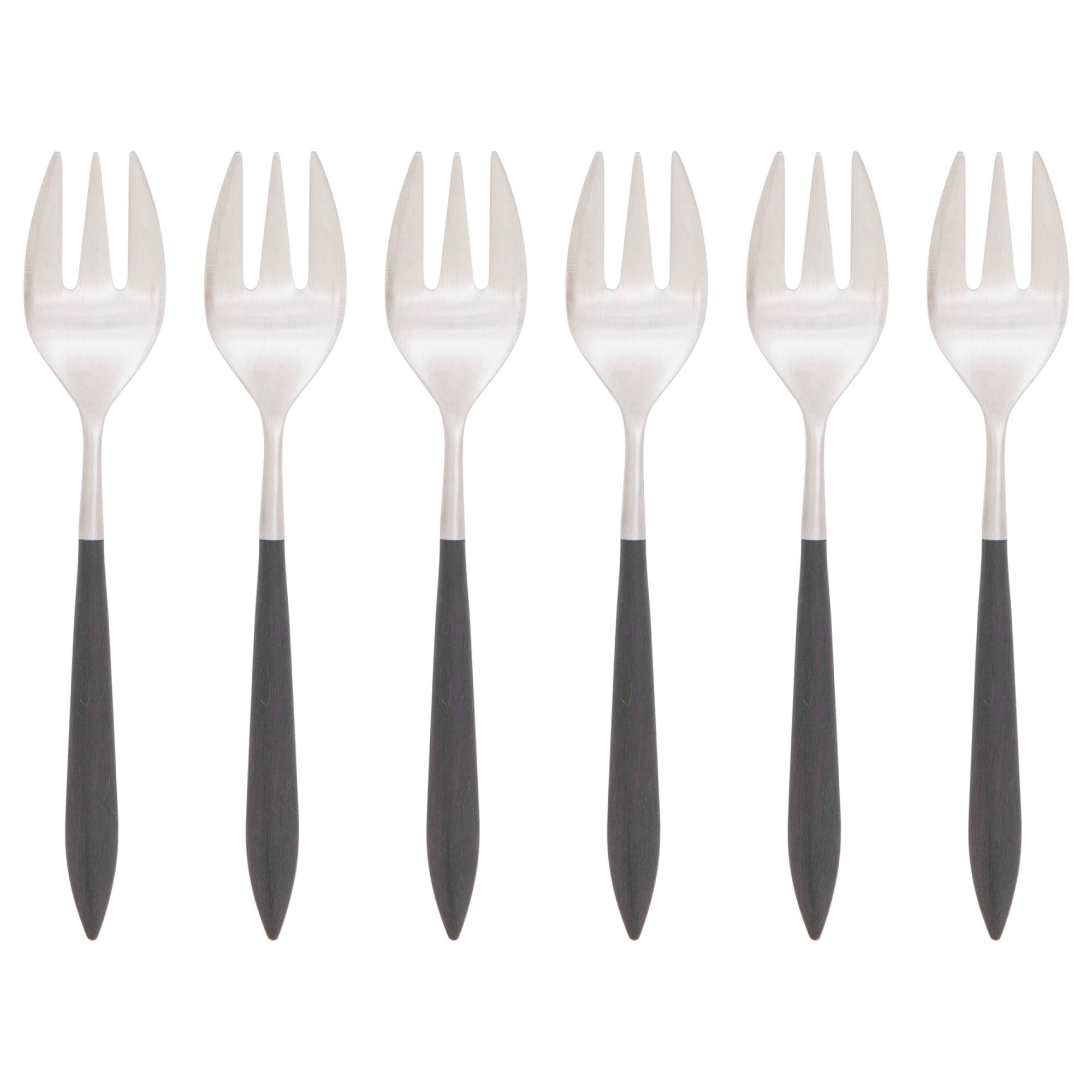 Ares Brushed Oyster Fork Set, Black — Casa Bugatti