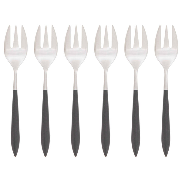 Ares Brushed Oyster Fork Set, Black — Casa Bugatti