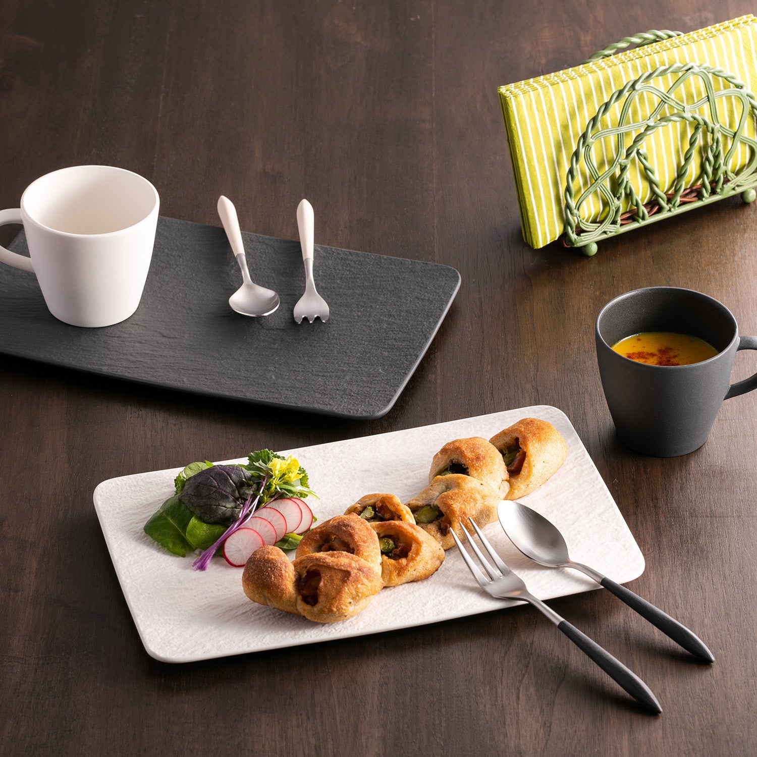 Ares Brushed Coffee Spoon Set, Black — Casa Bugatti