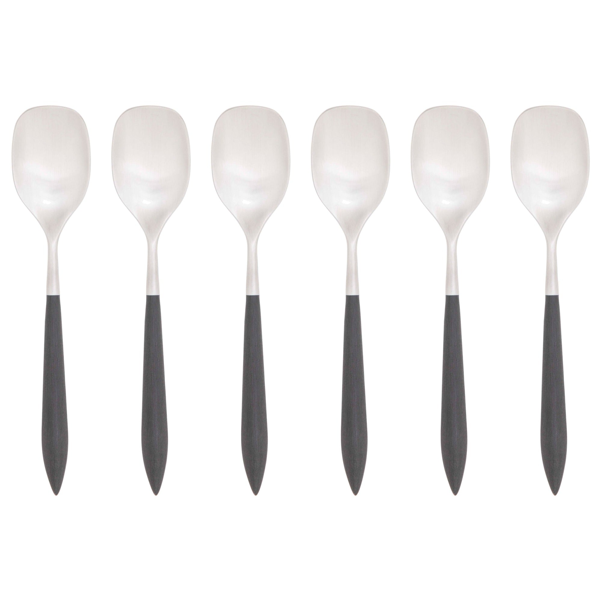 Ares Brushed Ice Cream Spoon Set - Black-Casa Bugatti USA