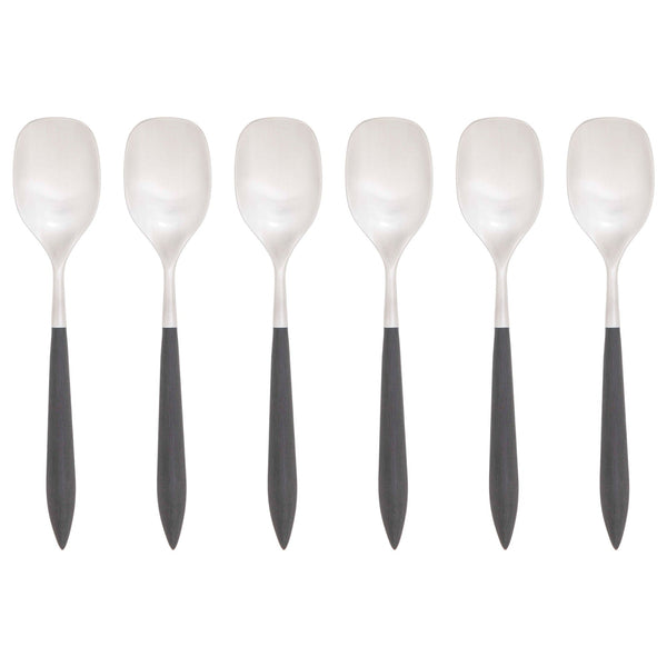 Ares Brushed Ice Cream Spoon Set - Black-Casa Bugatti USA
