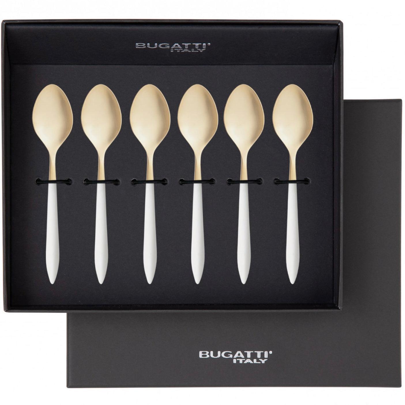 Ares Champagne Moka Spoon Set White — Casa Bugatti