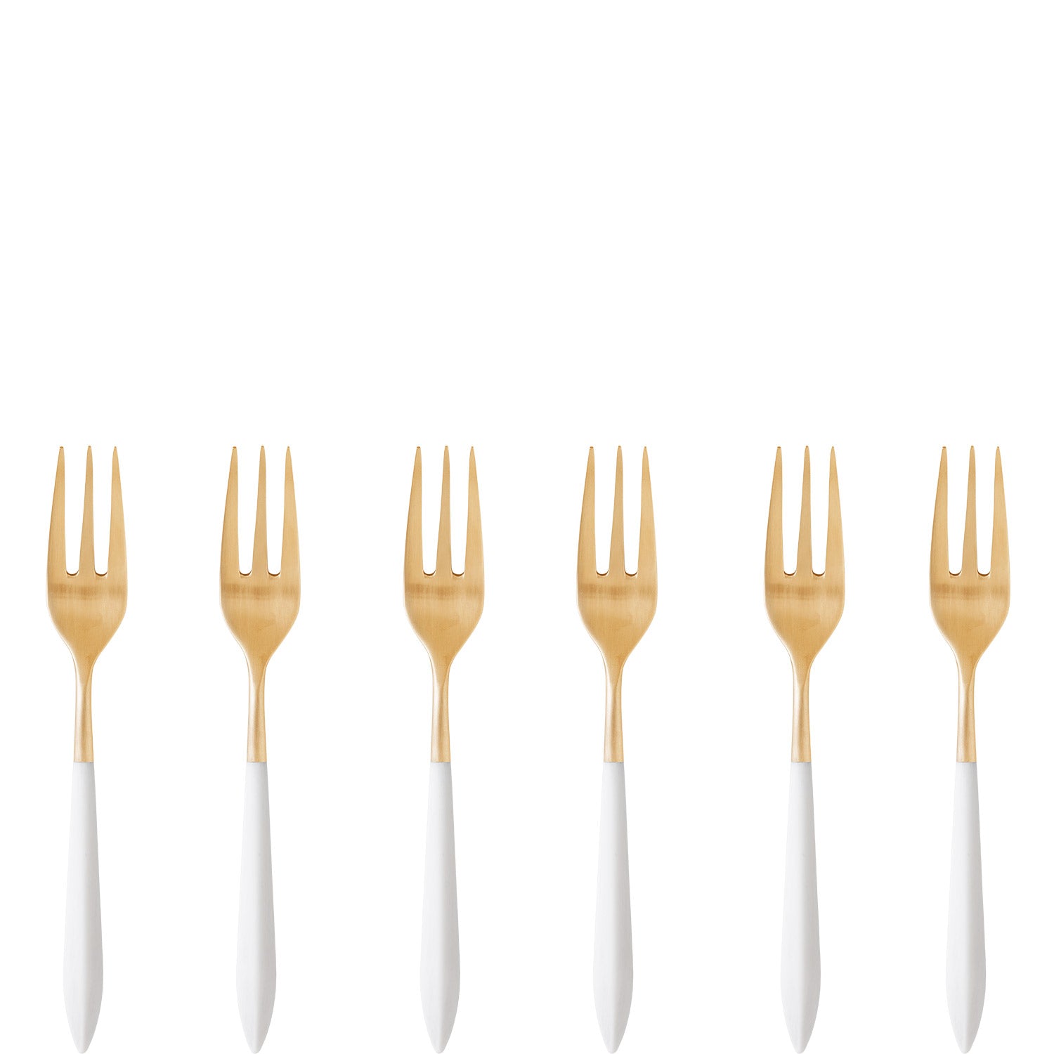 Ares Gold Cocktail / Cake Fork Set - White-Casa Bugatti USA