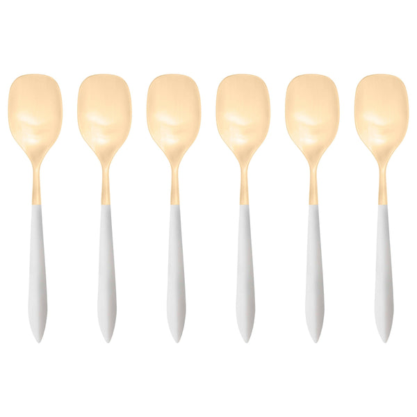 Ares Gold Ice Cream Spoon Set, White — Casa Bugatti