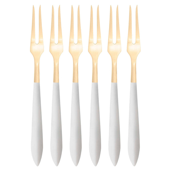 Ares Gold Escargot Fork Set, White — Casa Bugatti