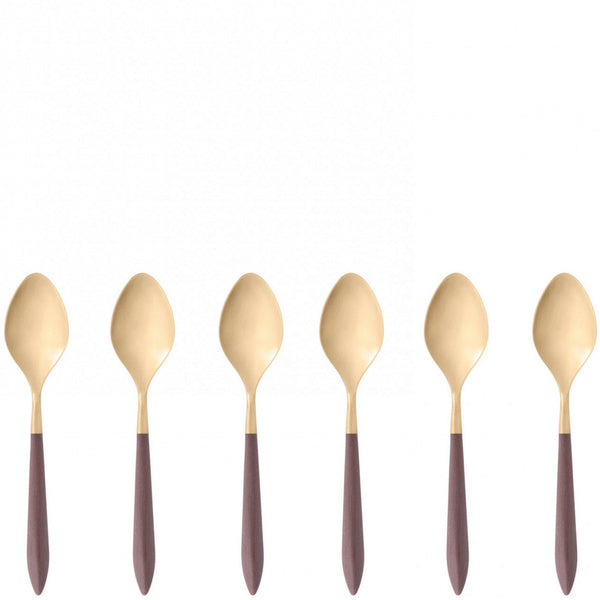 Ares Gold Coffee Spoon Set, Brown — Casa Bugatti