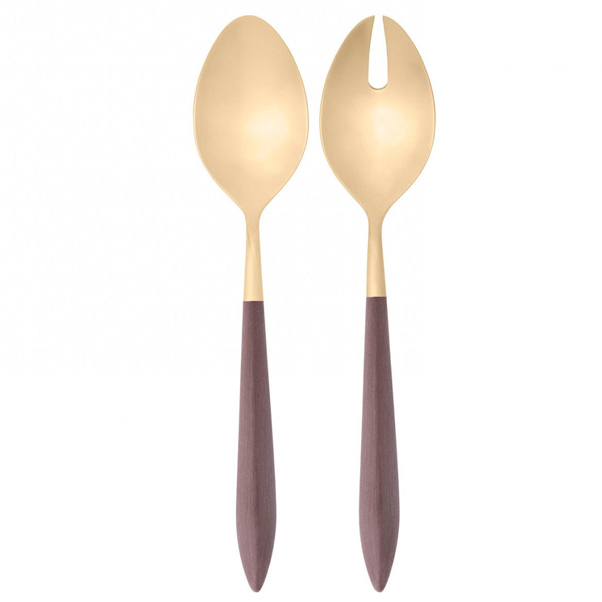 Ares Gold 2 Piece Salad Serving Set - Brown-Casa Bugatti USA