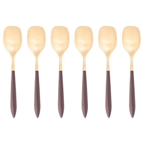 Ares Gold Ice Cream Spoon Set, Brown — Casa Bugatti