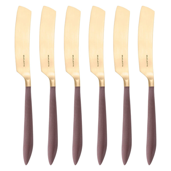 Ares Gold Butter Knife Set, Brown — Casa Bugatti