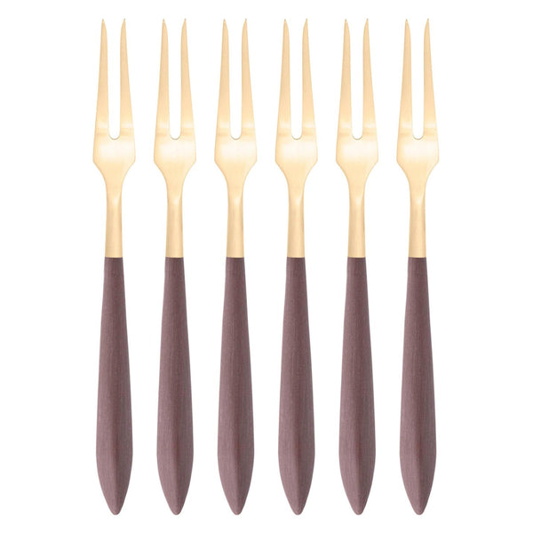 Ares Gold Escargot Fork Set, Brown — Casa Bugatti