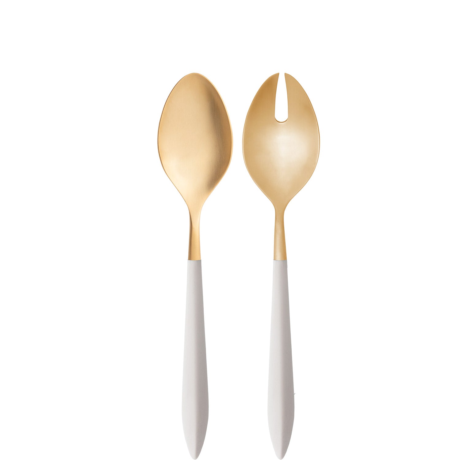 Ares Gold 2 Piece Salad Serving Set - Ivory-Casa Bugatti USA