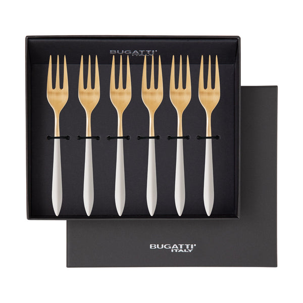 Ares Gold Cocktail / Cake Fork Set - Ivory-Casa Bugatti USA