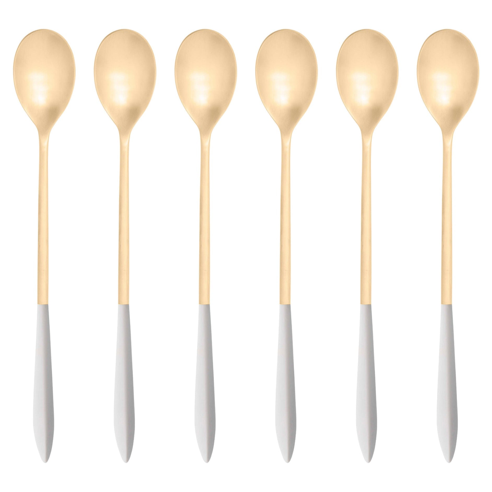 Ares Gold Ice Tea Spoon Set - Ivory-Casa Bugatti USA