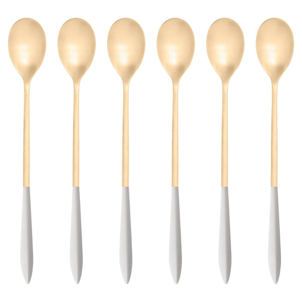 Ares Gold Ice Tea Spoon Set - Ivory-Casa Bugatti USA