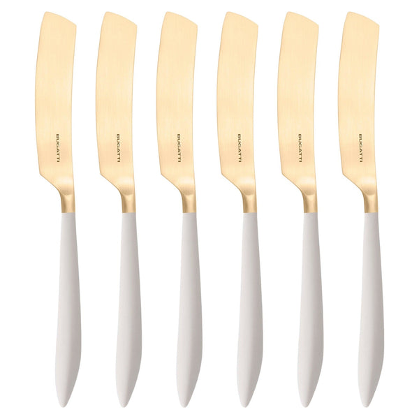 Ares Gold Butter Knife Set - Ivory-Casa Bugatti USA