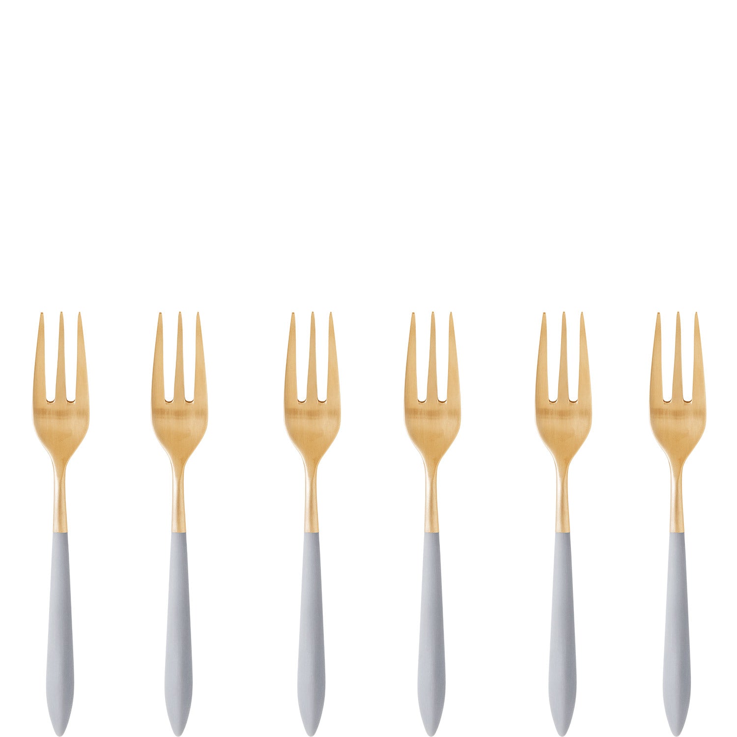 Ares Gold Cocktail / Cake Fork Set - Gray