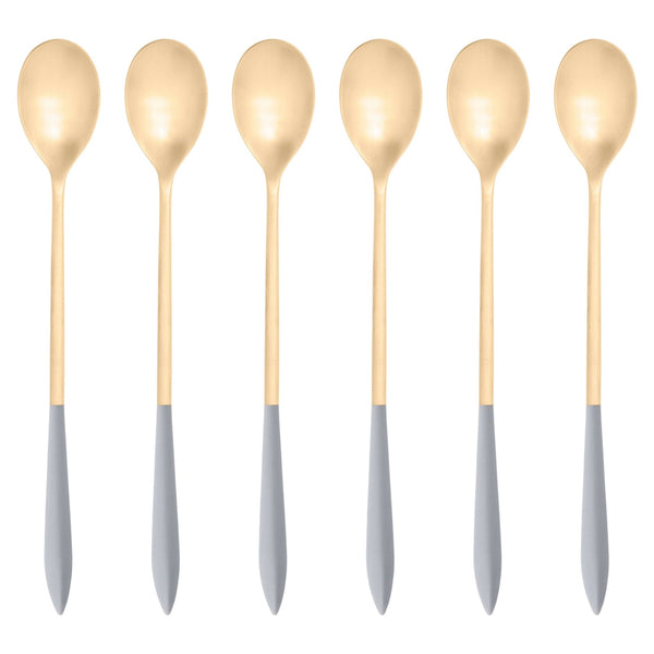 Ares Gold Ice Tea Spoon Set, Gray — Casa Bugatti