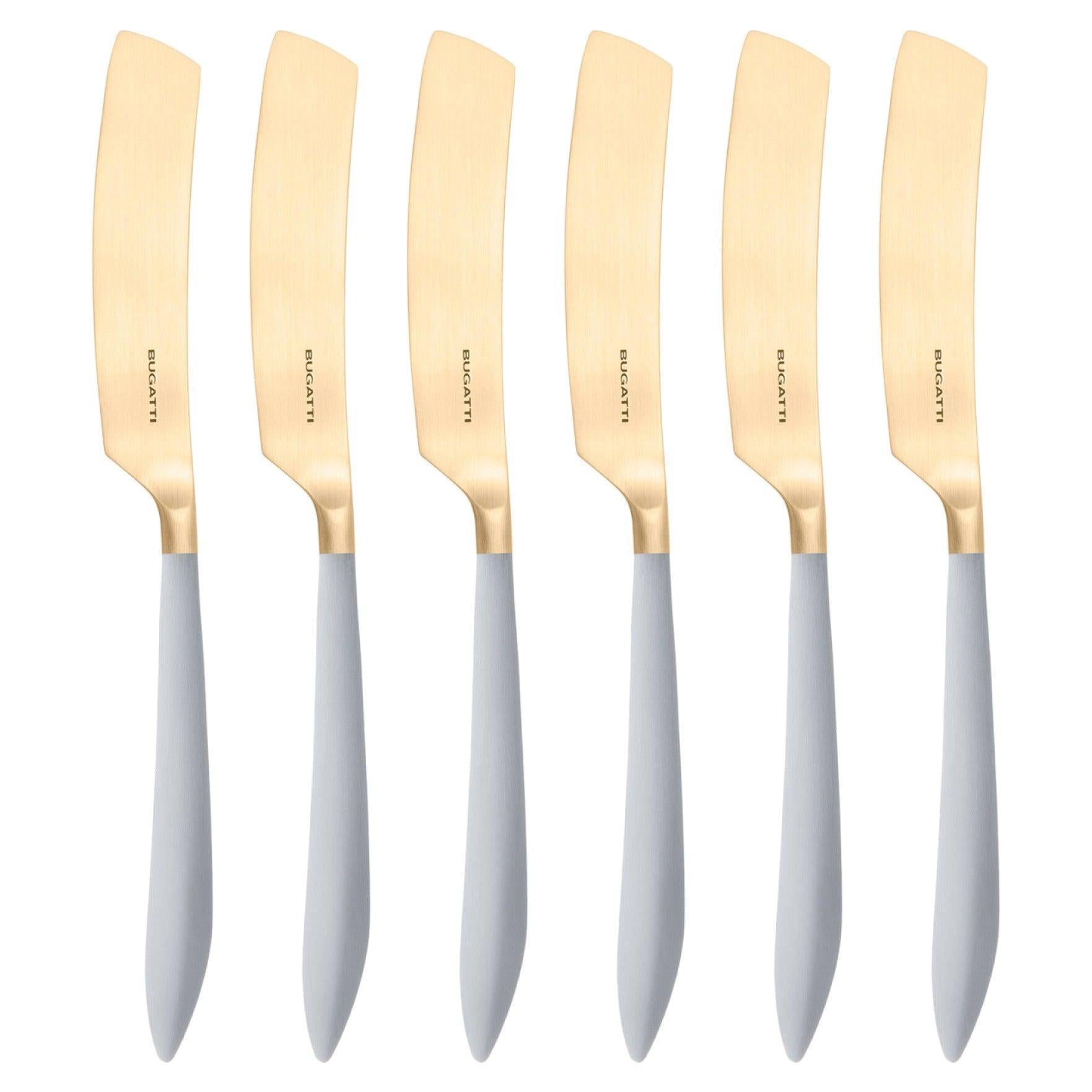 Ares Gold Butter Knife Set - Gray-Casa Bugatti USA