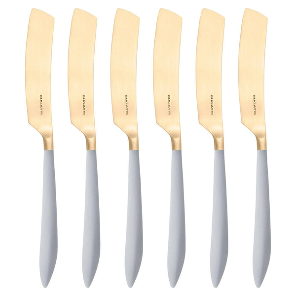 Ares Gold Butter Knife Set - Gray-Casa Bugatti USA