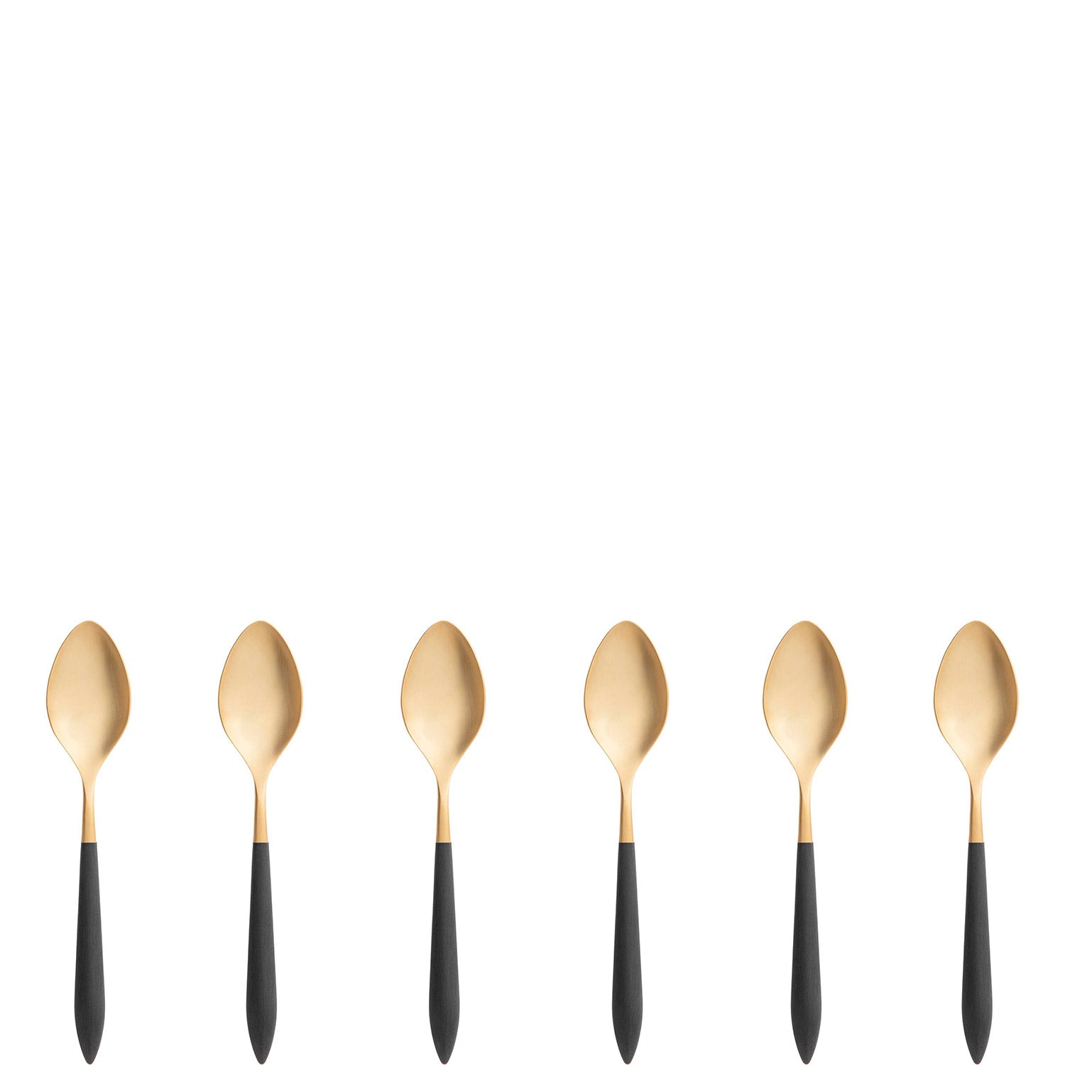 Ares Gold Moka Spoon Set - Black