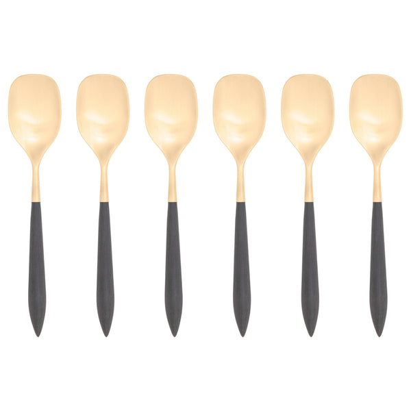 Ares Gold Ice Cream Spoon Set, Black — Casa Bugatti