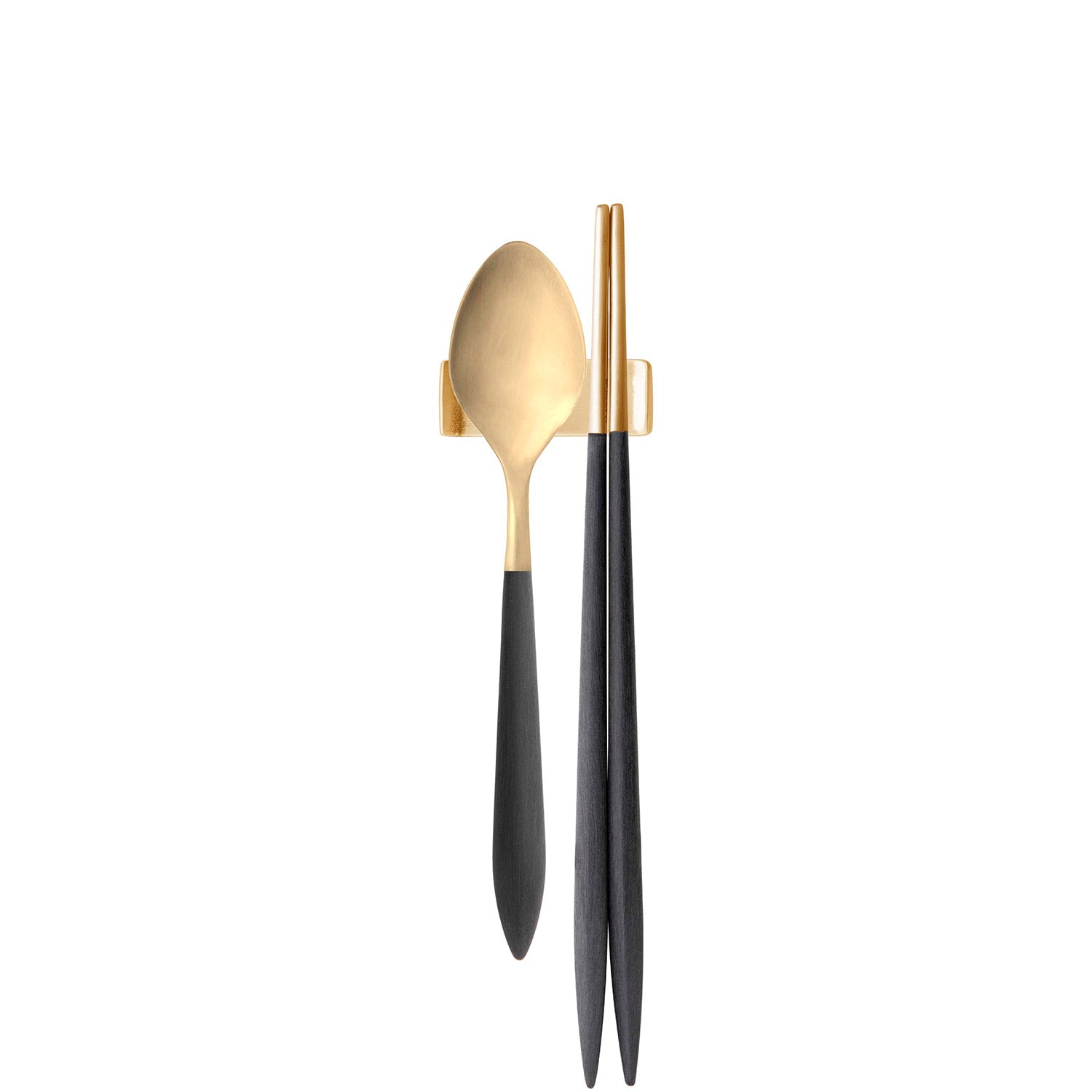 Ares Gold Chopstick's Set for 2 Persons - Black-Casa Bugatti USA