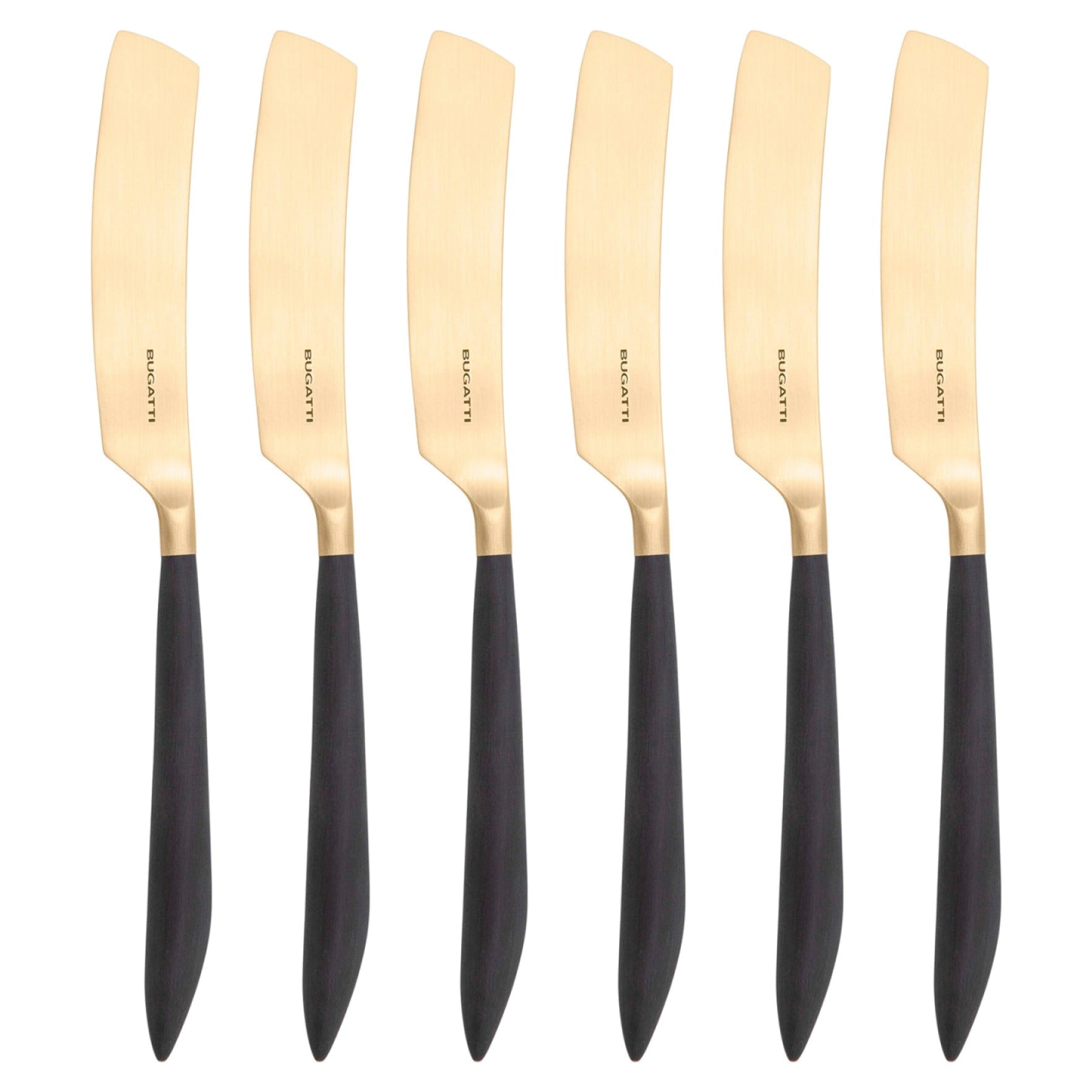 Ares Gold Butter Knife Set, Black — Casa Bugatti