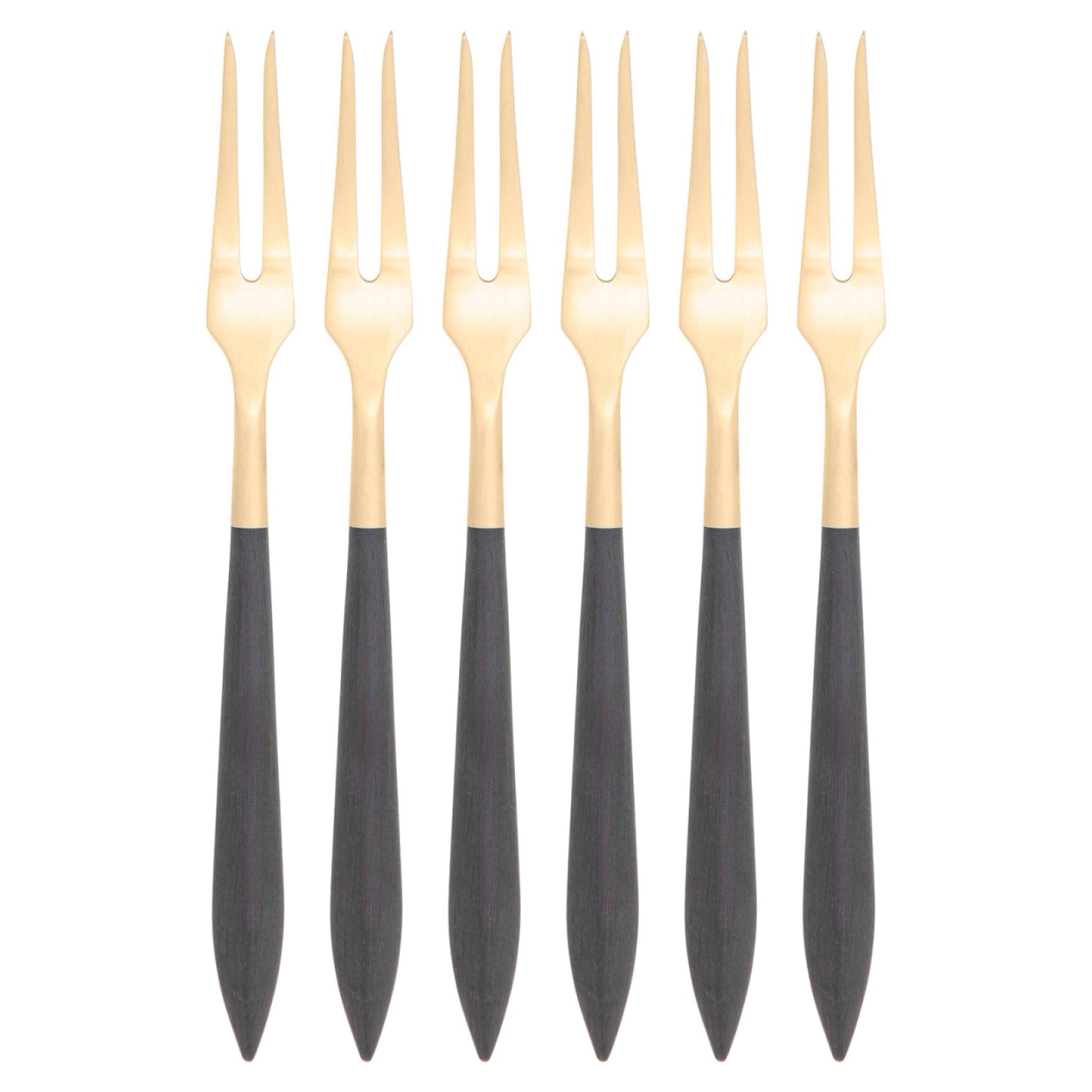 Ares Gold Escargot Fork Set - Black-Casa Bugatti USA