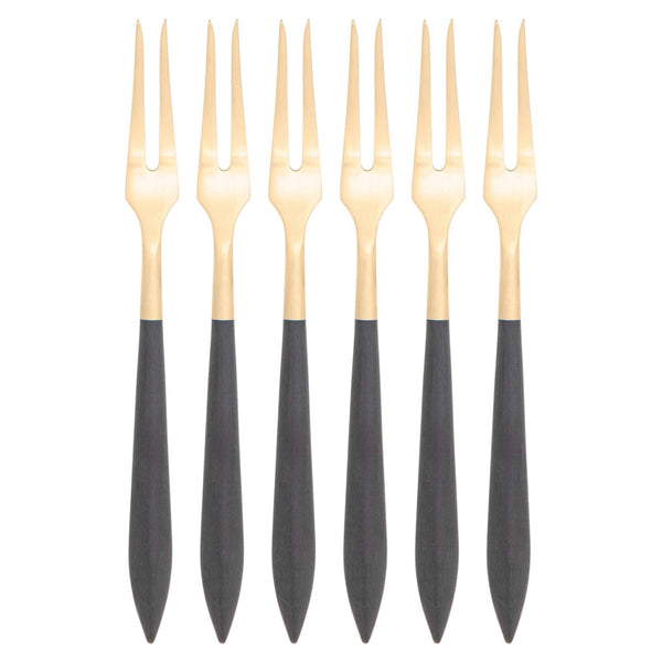 Ares Gold Escargot Fork Set - Black-Casa Bugatti USA