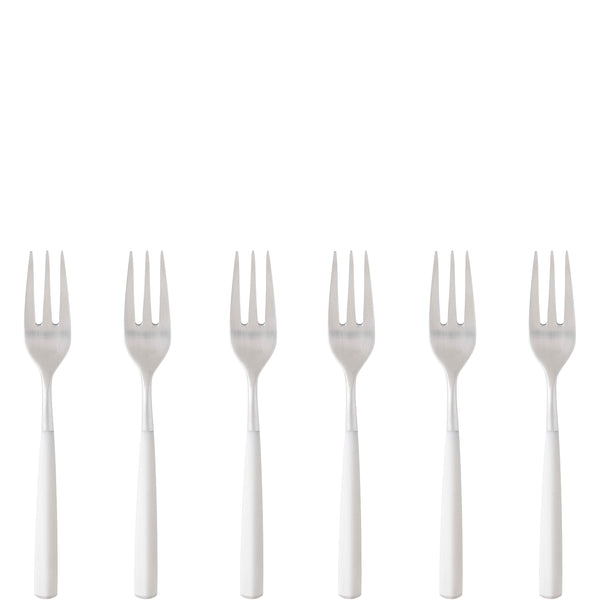 Athena Cocktail Fork Set, White Matte — Casa Bugatti