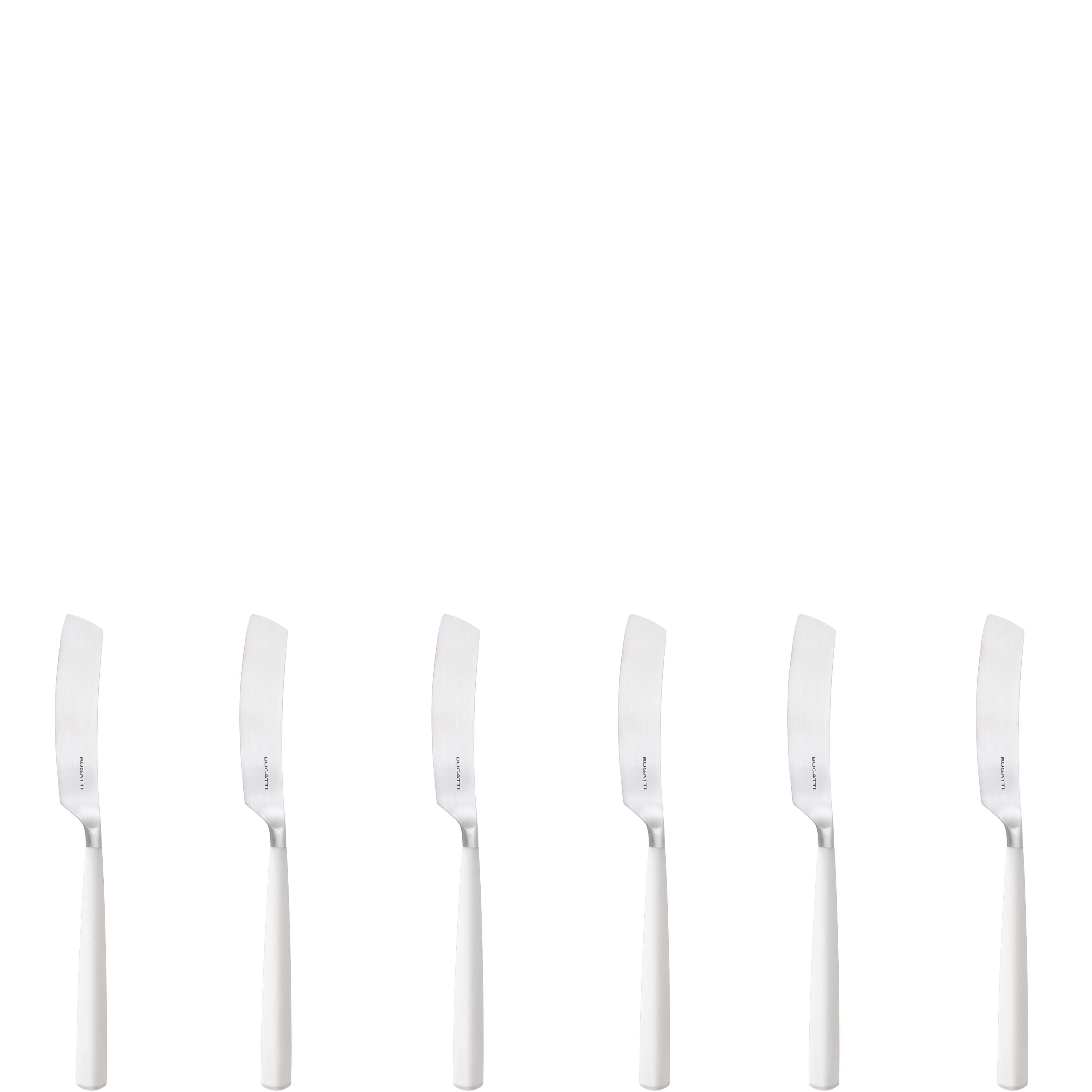 Athena Butter Knife Set, White Matte — Casa Bugatti