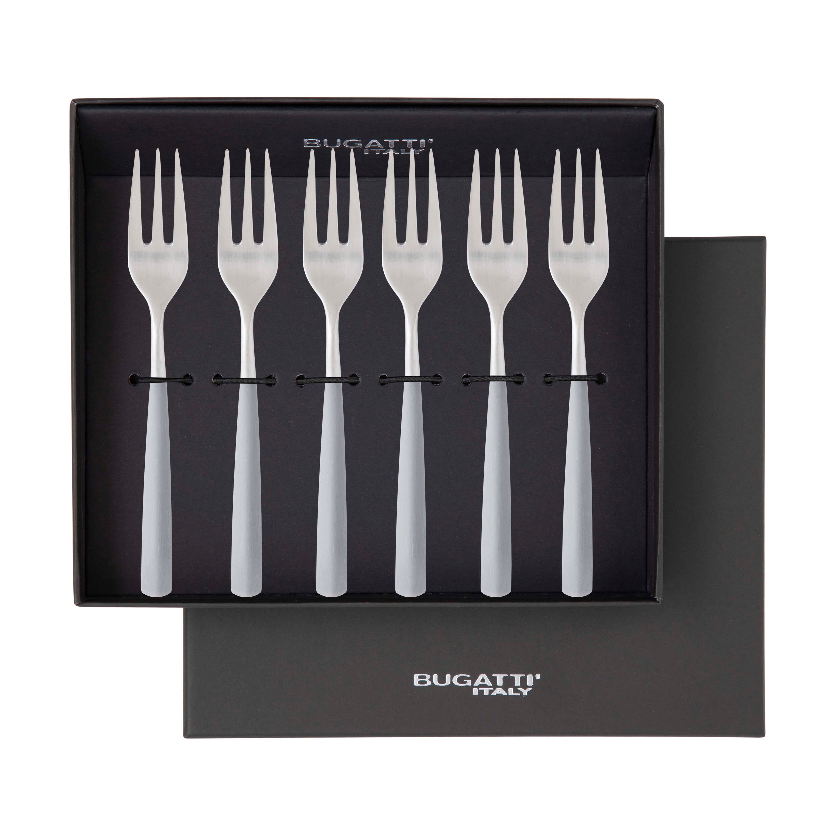 Athena Cocktail Fork Set, Gray Matte — Casa Bugatti