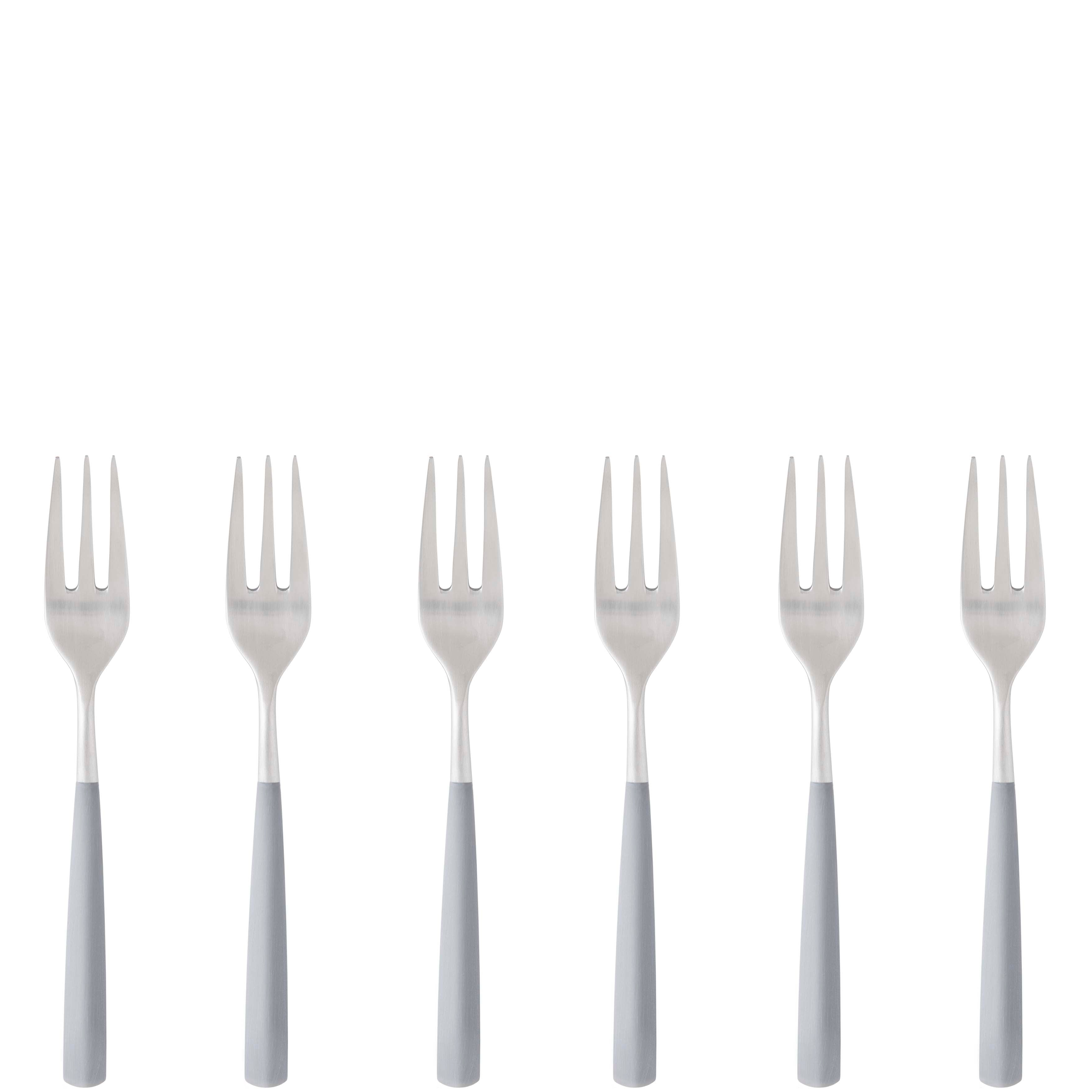 Athena Cocktail Fork Set, Gray Matte — Casa Bugatti