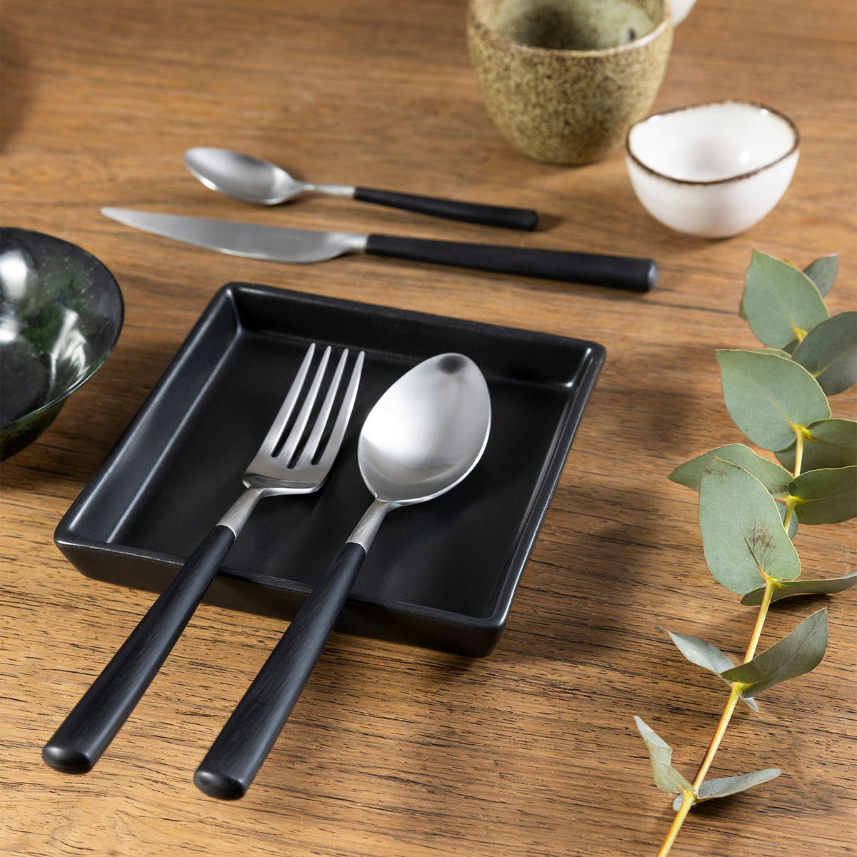 Athena Coffee Spoon Set, Black Matte — Casa Bugatti