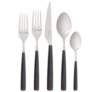 Athena 5 piece place setting, Black Matte — Casa Bugatti