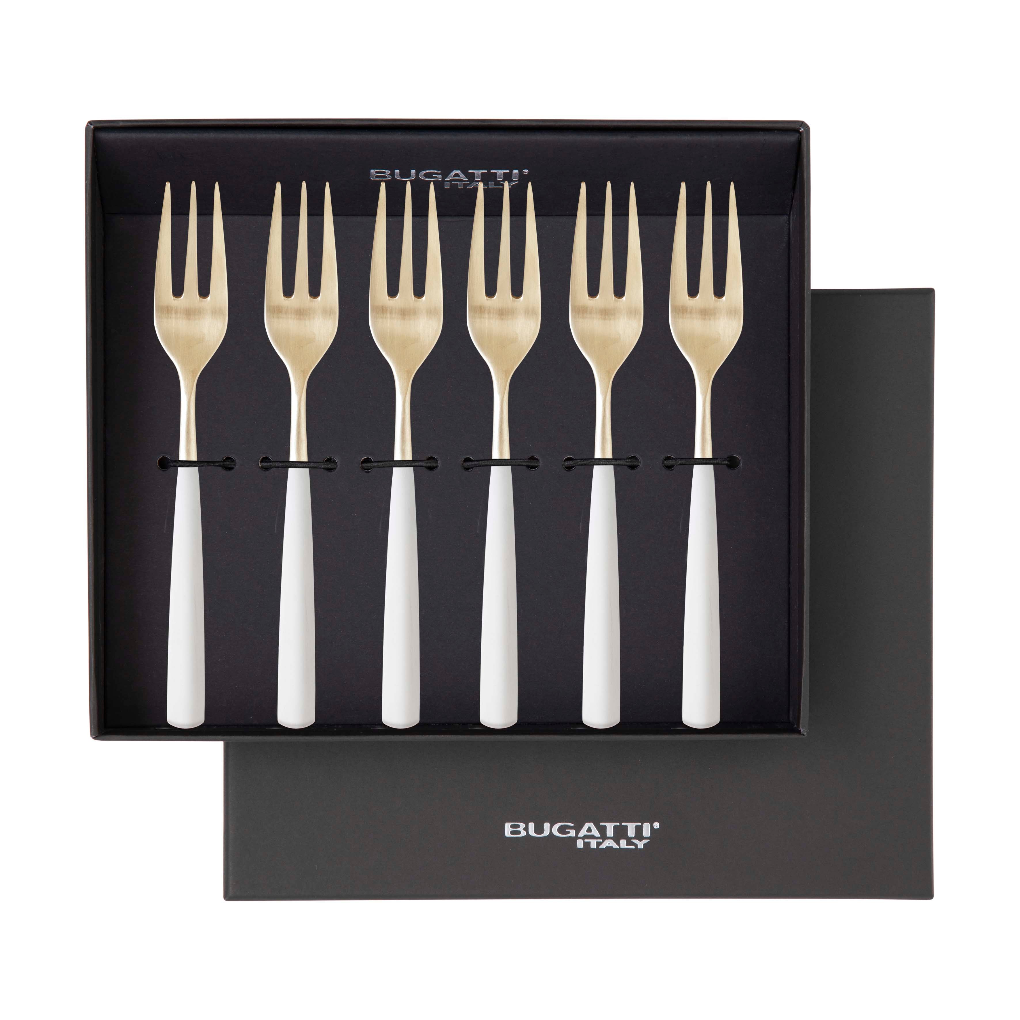 Athena Champagne Cocktail Fork Set, Ivory Matte — Casa Bugatti