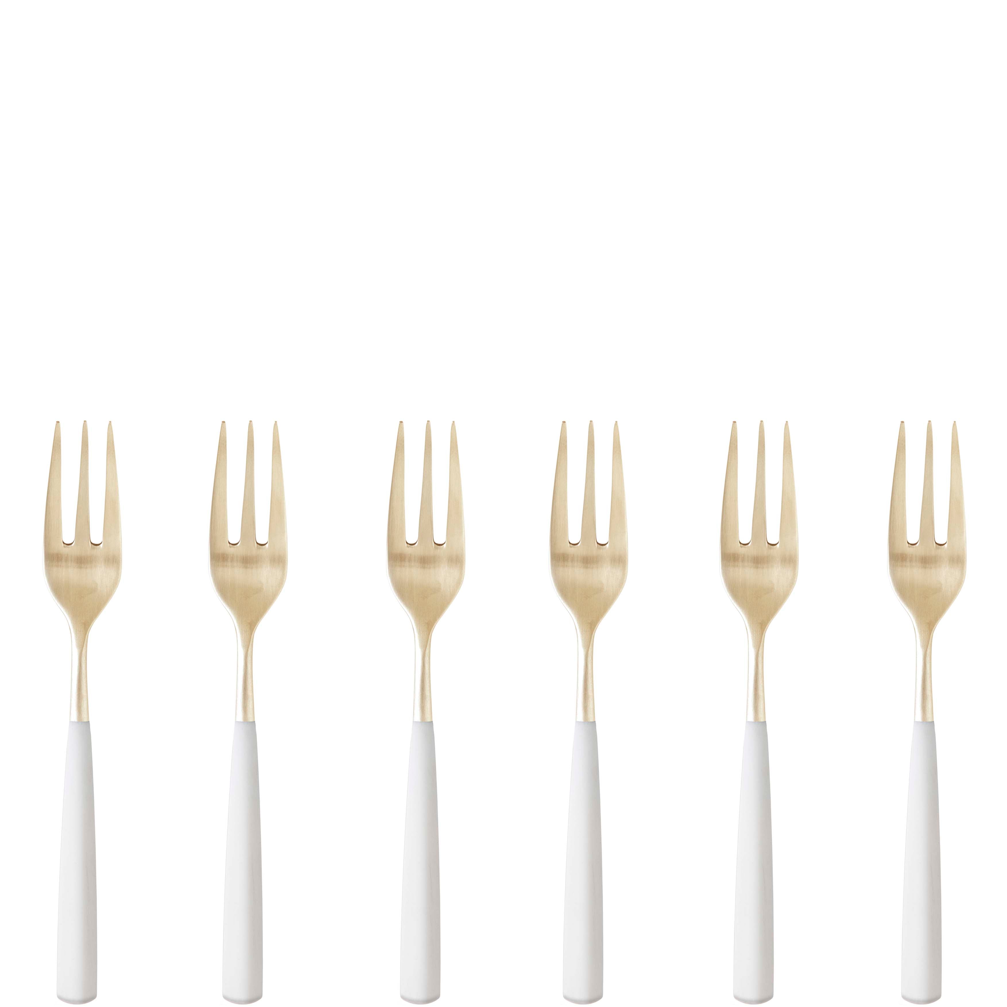 Athena Champagne Cocktail Fork Set, Ivory Matte — Casa Bugatti