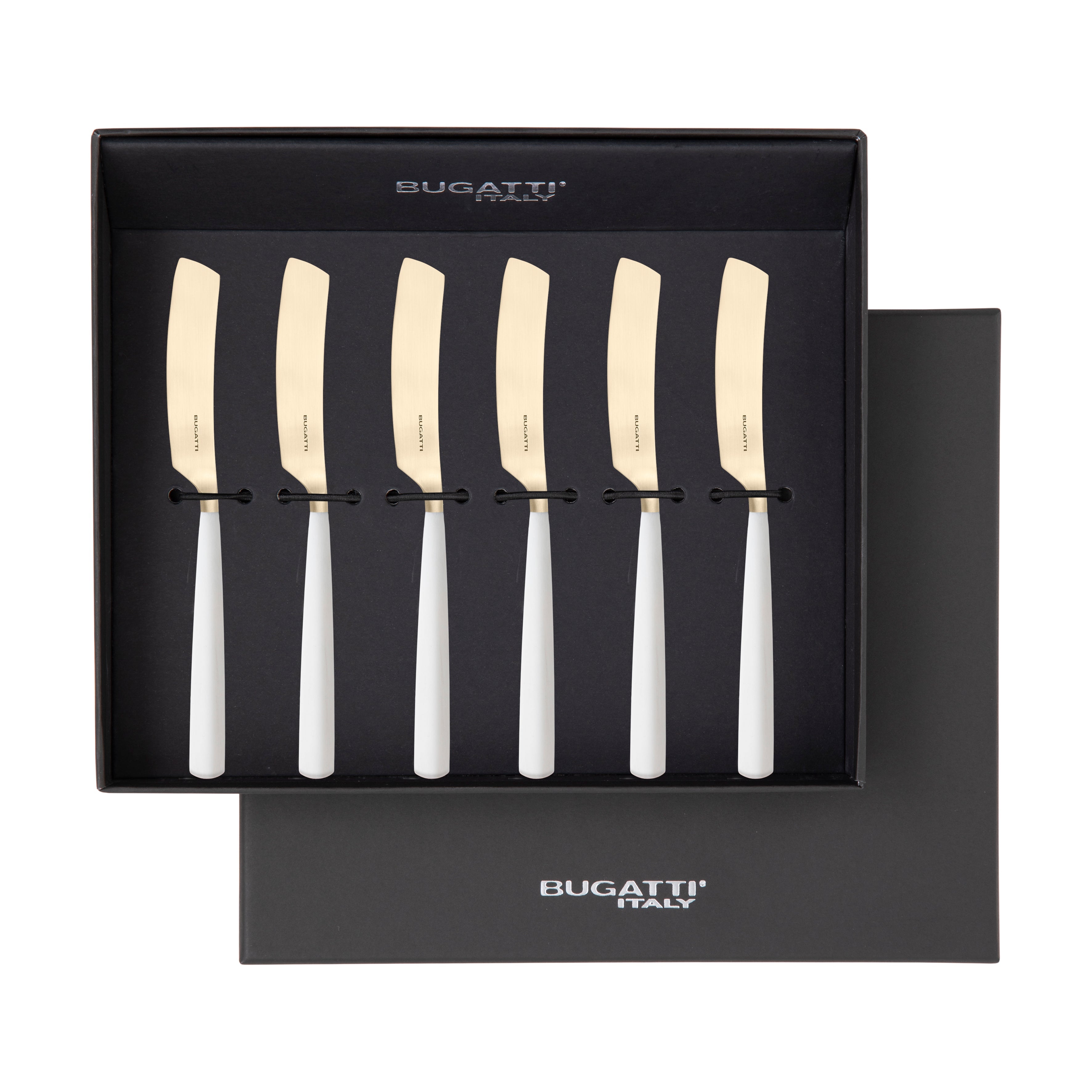 Athena Champagne Butter Knife Set, Ivory Matte — Casa Bugatti