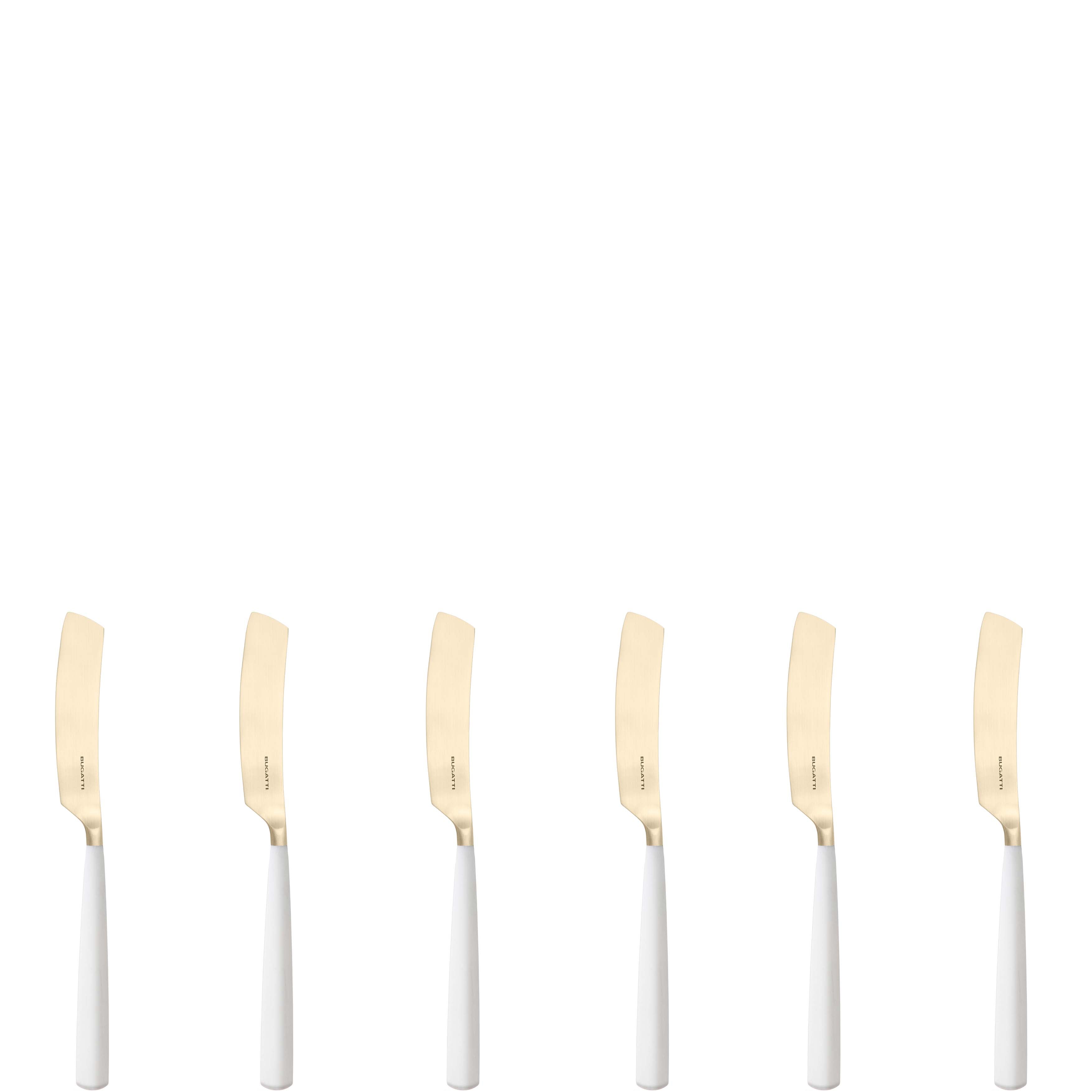 Athena Champagne Butter Knife Set, Ivory Matte — Casa Bugatti